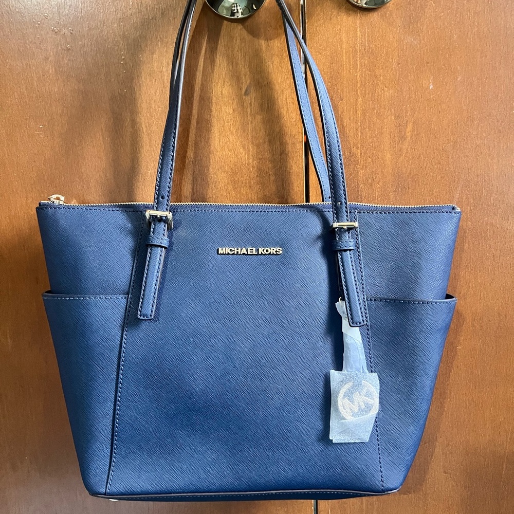 NWT-Michael Kors Navy Blue Jet Tote Bag